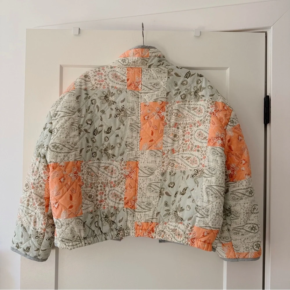 7 For All Mankind Quilted Patchwork Floral Paisley Bomber Jacket. - Picture 2 of 4